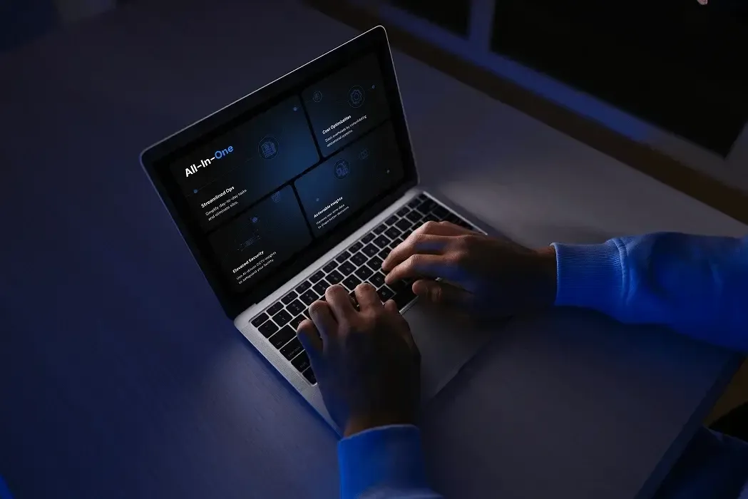 Laptop showing the PerformanceHub all-in-one product interface